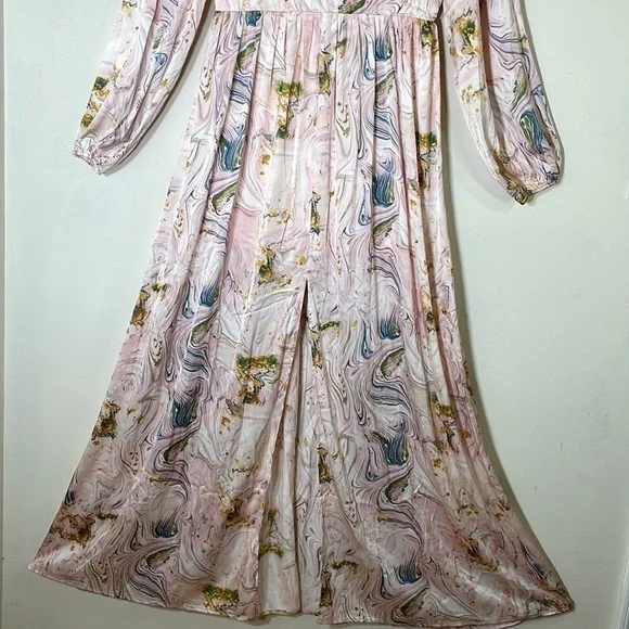 Miss Ord Printed Front V Neck Long Sleeve Maxi Dress. XL. NWT. - Picture 9 of 14